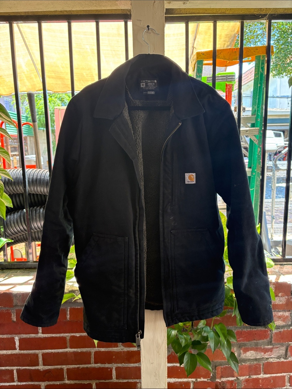 Carhartt Black Men’s Sherpa-Lined Work Jacket